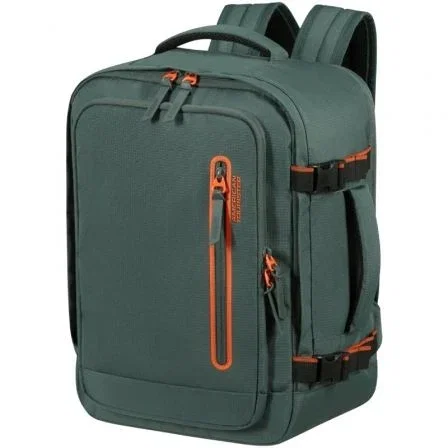 American Tourister Mochila Take2cabin S/M para Portátil 15.6", Maleta de Cabina 26.5L Bajo Asiento, Verde Oscuro, Hecha con PET Reciclado, Ref. 159226-1257